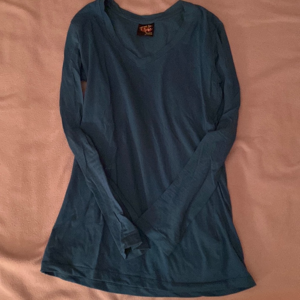 Long sleeve teal shirt